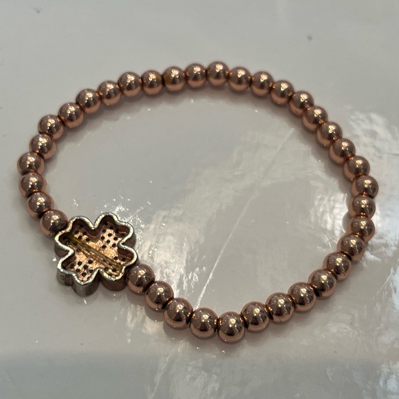 BRACELETS Lot Of 5 Multi Coloured Glass Beads, Silver Black Coppery Stretchy. - Picture 4 of 13